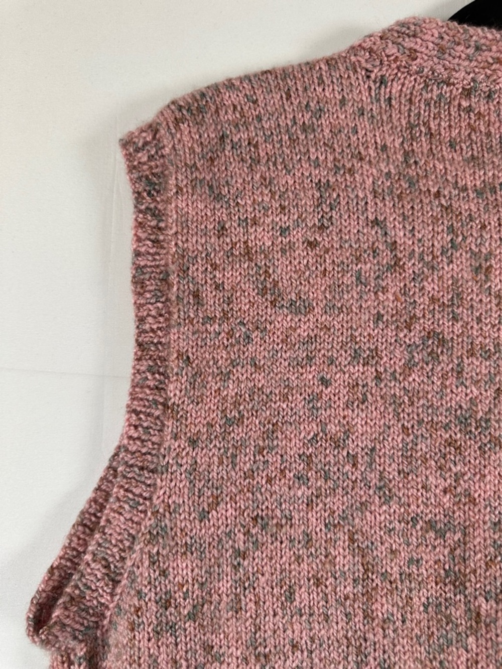 Handmade Knit Button Front Sweater Vest Pink Open Knit Cottagecore Size M - Picture 5 of 5